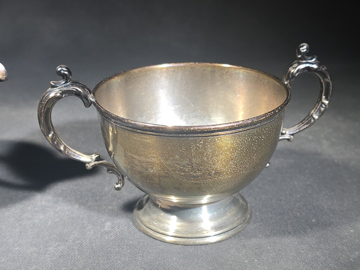 Sterling Silver Footed Creamer and Sugar Bowl Set, Pattern 343