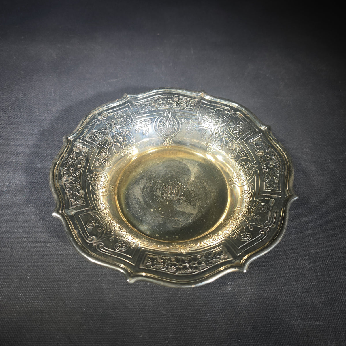 Sterling Silver Gorham Bowl with Monogram, Made for Tilden-Thurber Co., Providence, Rhode Island