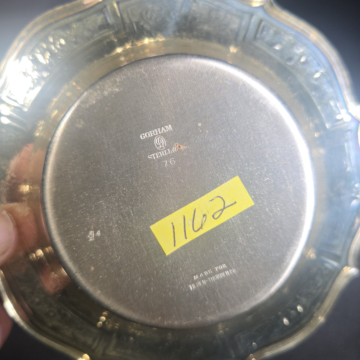 Sterling Silver Gorham Bowl with Monogram, Made for Tilden-Thurber Co., Providence, Rhode Island