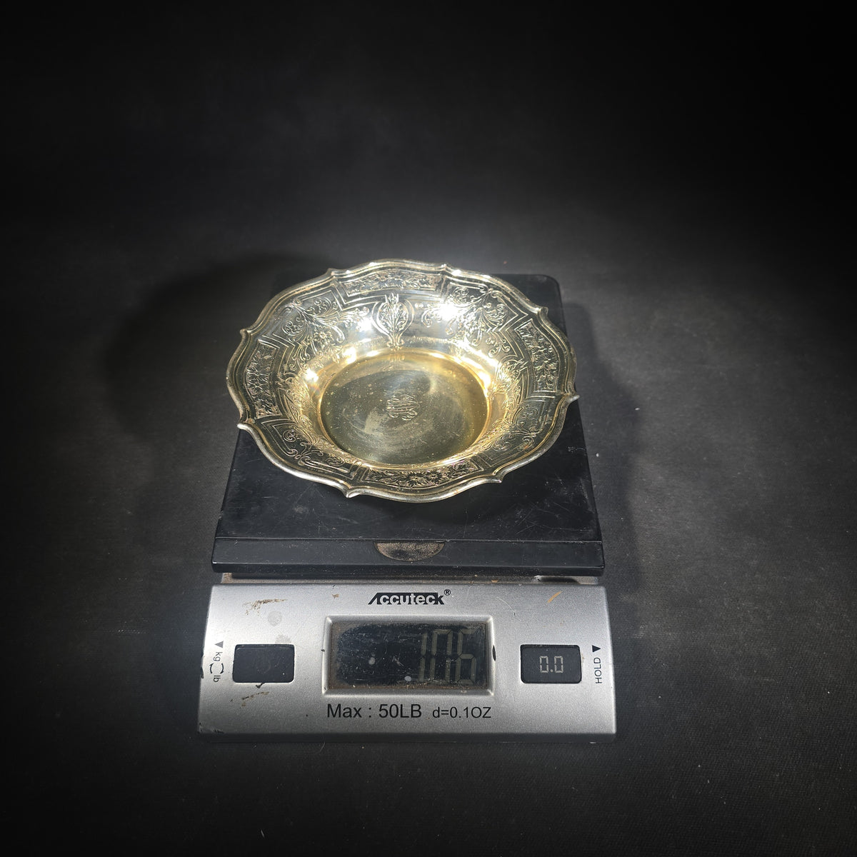 Sterling Silver Gorham Bowl with Monogram, Made for Tilden-Thurber Co., Providence, Rhode Island