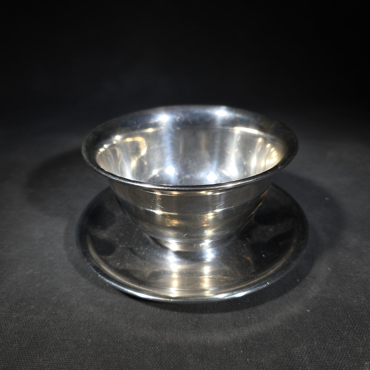 Sterling Silver Footed Bowl with Attached Underplate, Manufactured by S. Kirk & Son, Pattern 177
