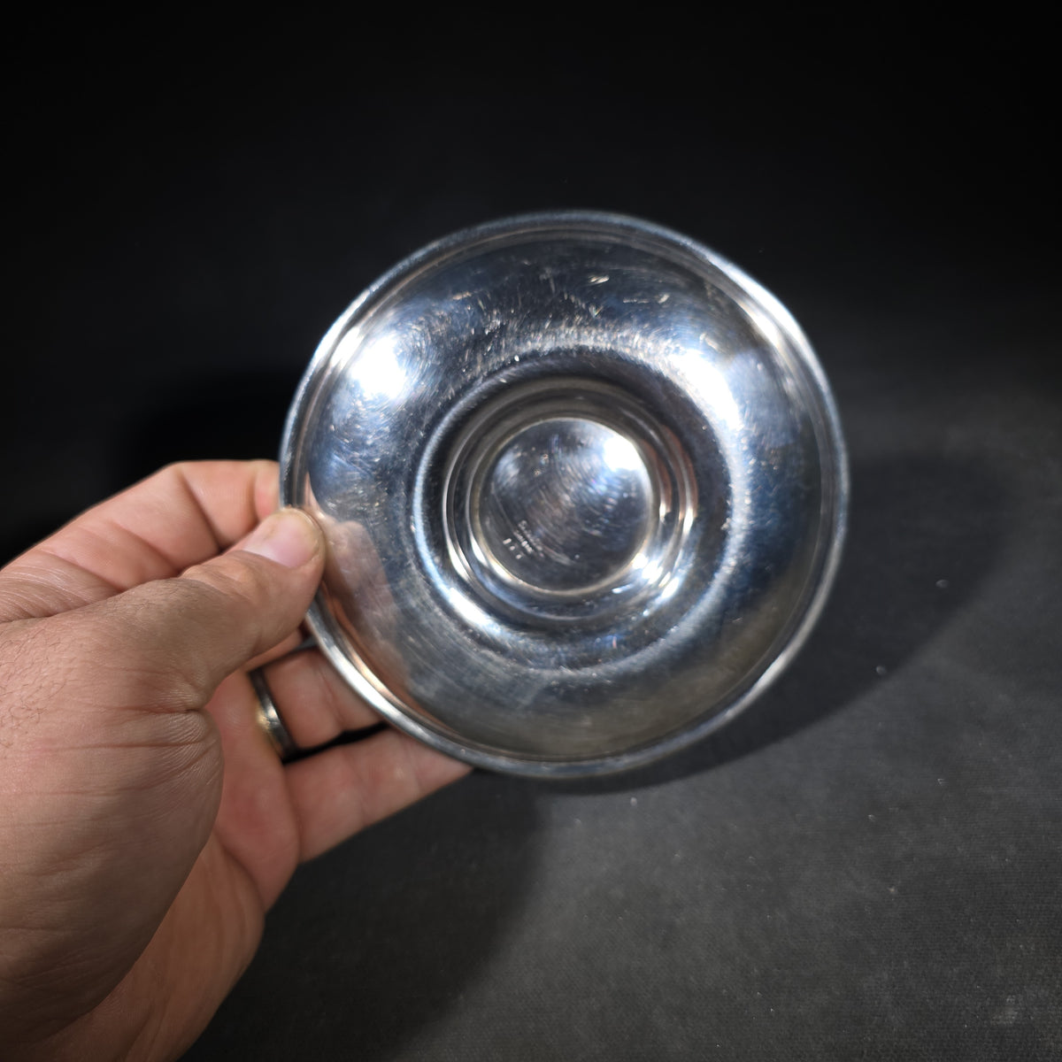 Sterling Silver Footed Bowl with Attached Underplate, Manufactured by S. Kirk & Son, Pattern 177