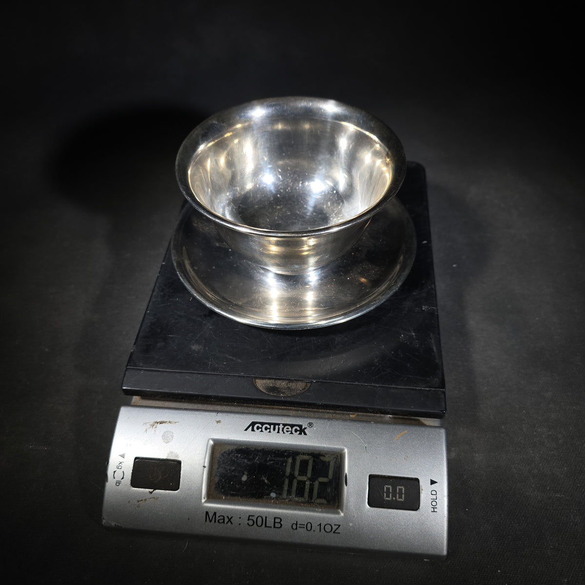 Sterling Silver Footed Bowl with Attached Underplate, Manufactured by S. Kirk & Son, Pattern 177
