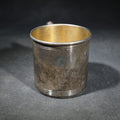 Lot 075 - Sterling Silver Baby Cup with Gold Wash Interior, Monogrammed "J.J.M." And Dated "12-8-58", Weight 74 g