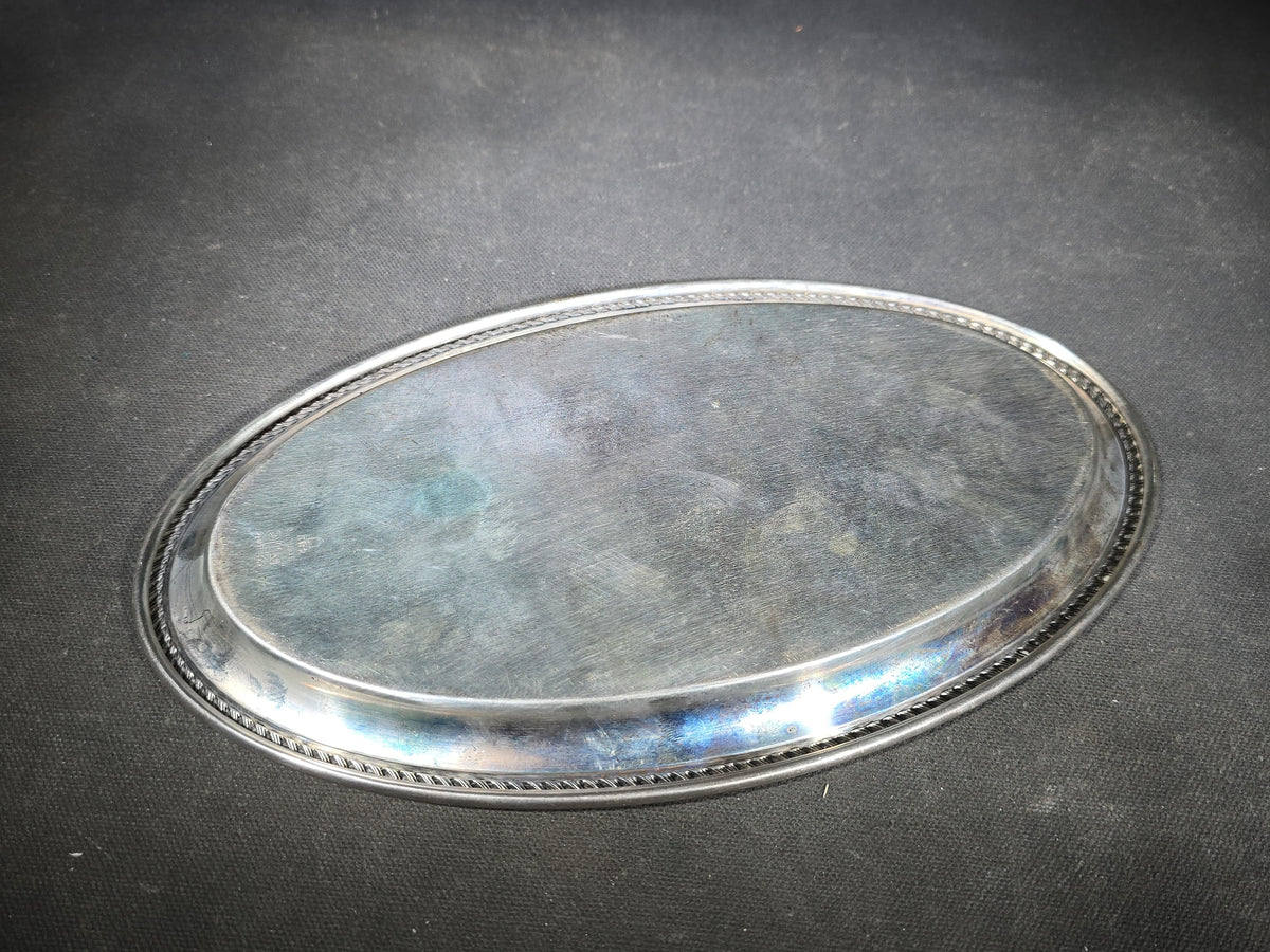 Gorham Sterling Silver Oval Tray with Gadroon Border, Pattern 482