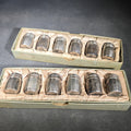 Lot 041 - Grouping of 12 Sterling Silver Hammered Individual Salt and Pepper Shakers in Two Fitted Boxes, Arts and Crafts Style, Weight 32 g