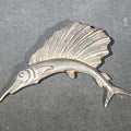 Lot 078 - Sterling Silver Figural Sailfish Brooch, Stamped "Sterling", Total Weight 25.4 g