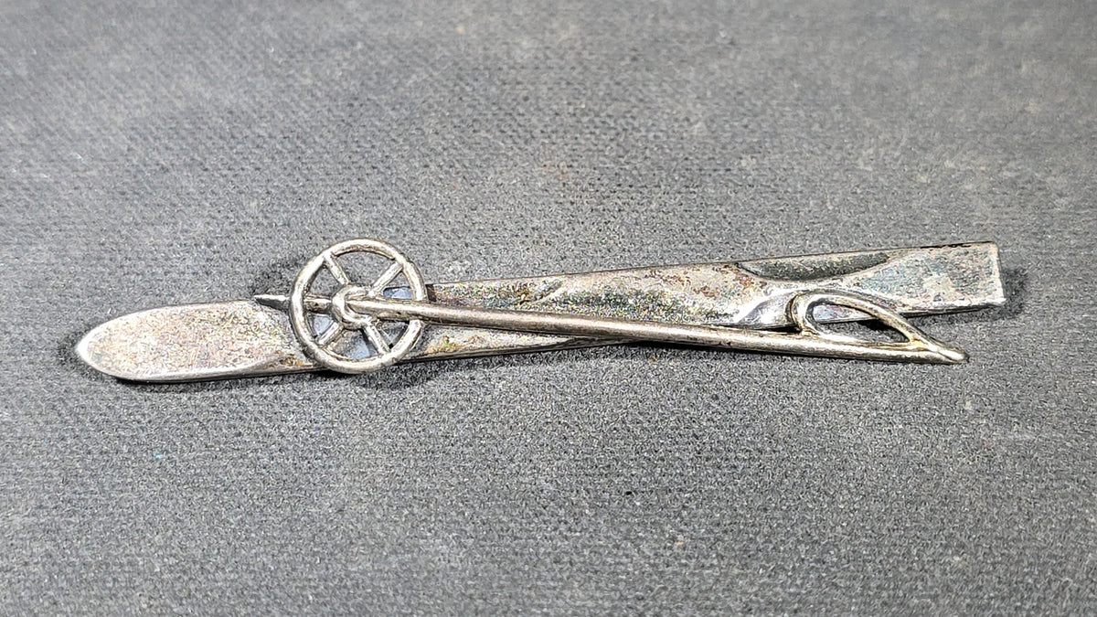 Sterling Silver Ski and Ski Pole Bar Brooch, Marked Beau Sterling