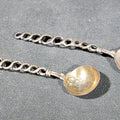 Lot 051 - Pair of Antique British Hallmarked Sterling Silver Spoons with Twisted Openwork Handles, Weight 12.08 g