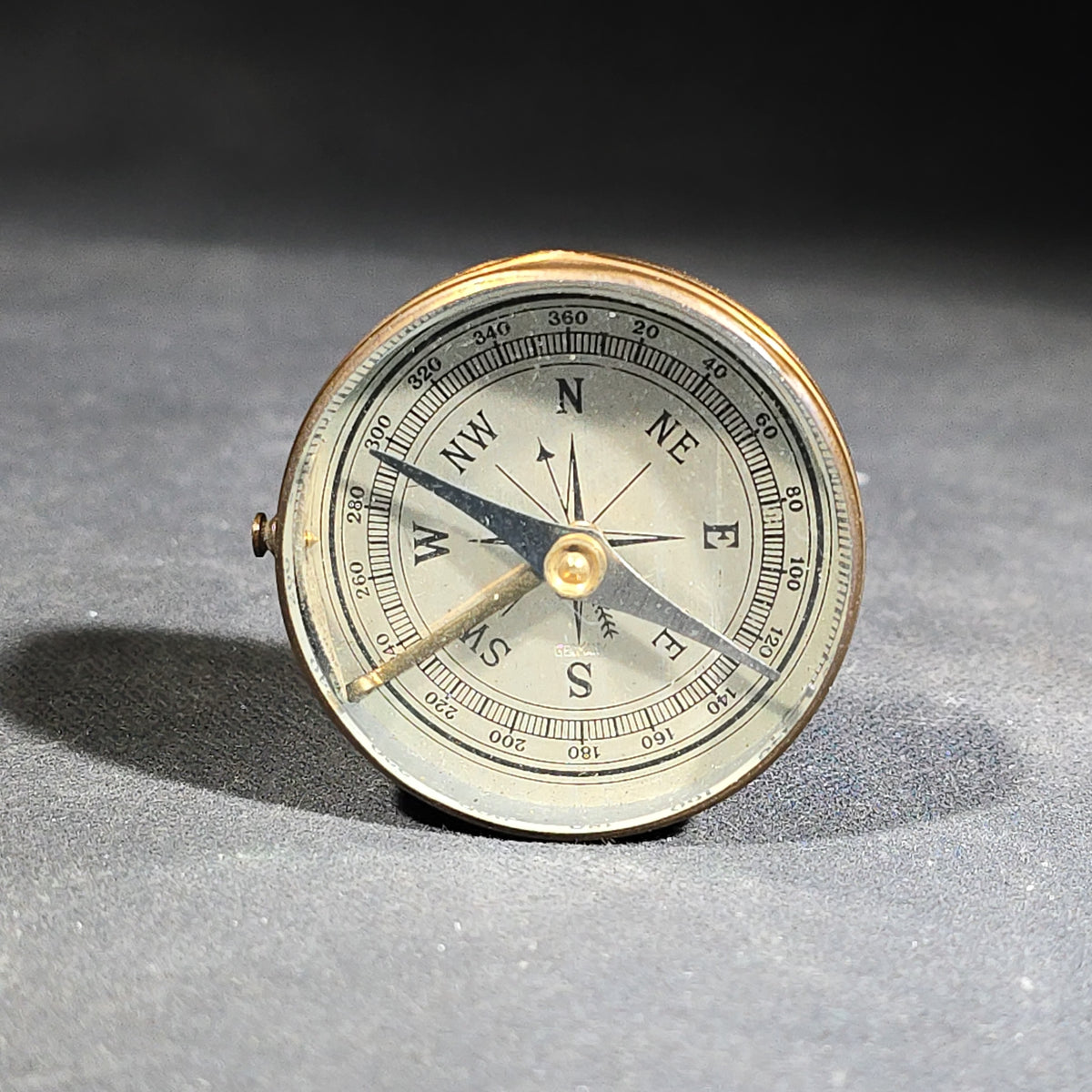 Vintage Brass Pocket Compass, Made in Germany