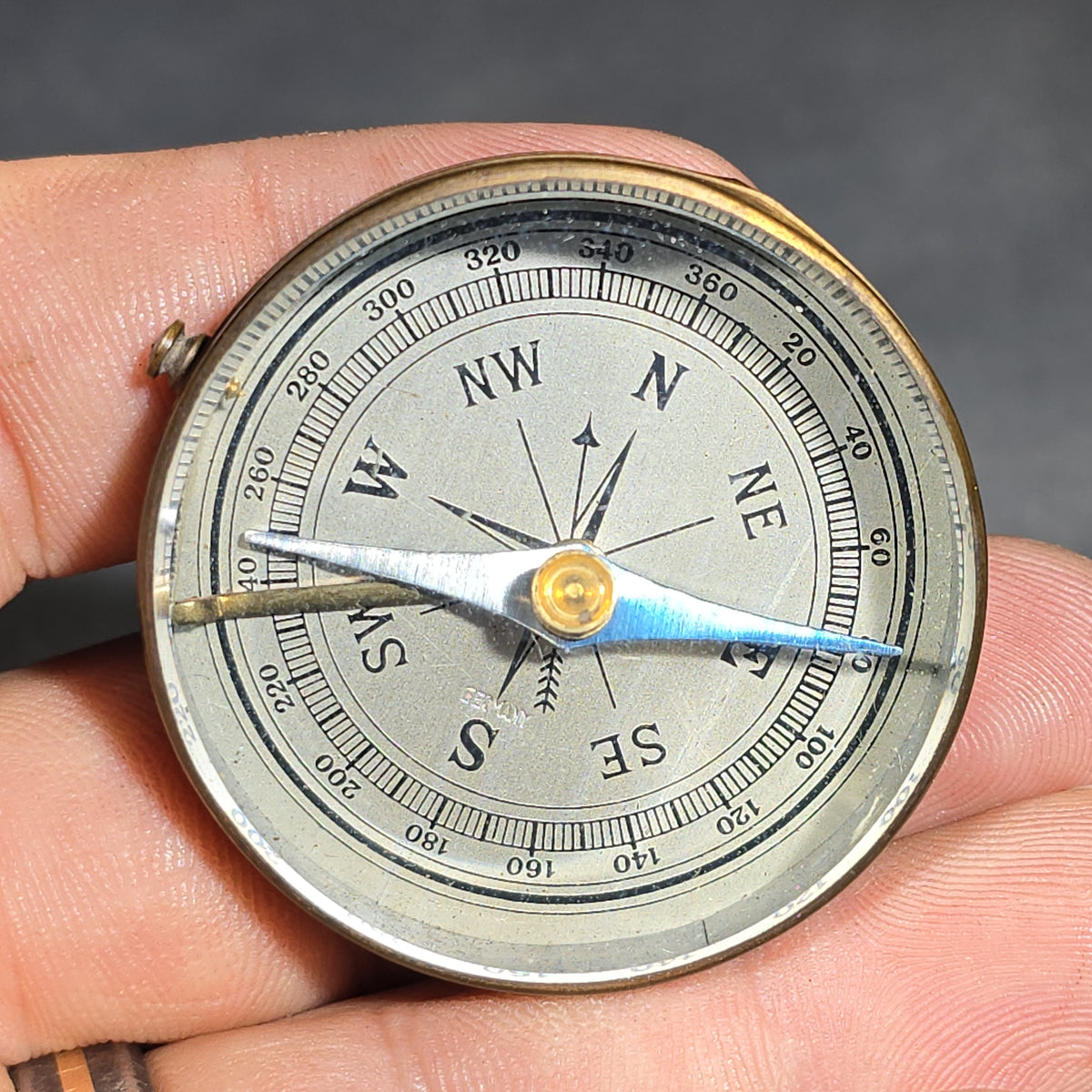 Vintage Brass Pocket Compass, Made in Germany