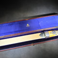 Lot 001 - Antique Ivory and Whale's Tooth Page Turner with Sterling Silver Mounts, Applied Tuckerman Family Coat of Arms with "Paratus Et Fidelis" Motto, Inscribed to Prof. Edward Tuckerman, in W. Thornhill Presentation Case, London