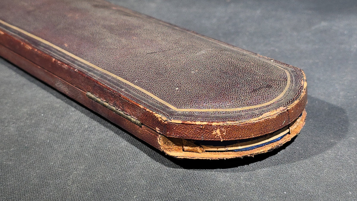 Antique Ivory and Whale's Tooth Page Turner with Sterling Silver Mounts, Applied Tuckerman Family Coat of Arms with "Paratus et Fidelis" Motto, Inscribed to Prof. Edward Tuckerman, in W. Thornhill Presentation Case, London