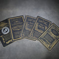 Lot 018 - Grouping of Five Antique Funeral Remembrance Cards with Gold Printing Including Herbert F. Straw, William H. Dumville, Mrs. Sarah E. Burke, Stephen Dodds, and Elmer Brown, 1889-1899