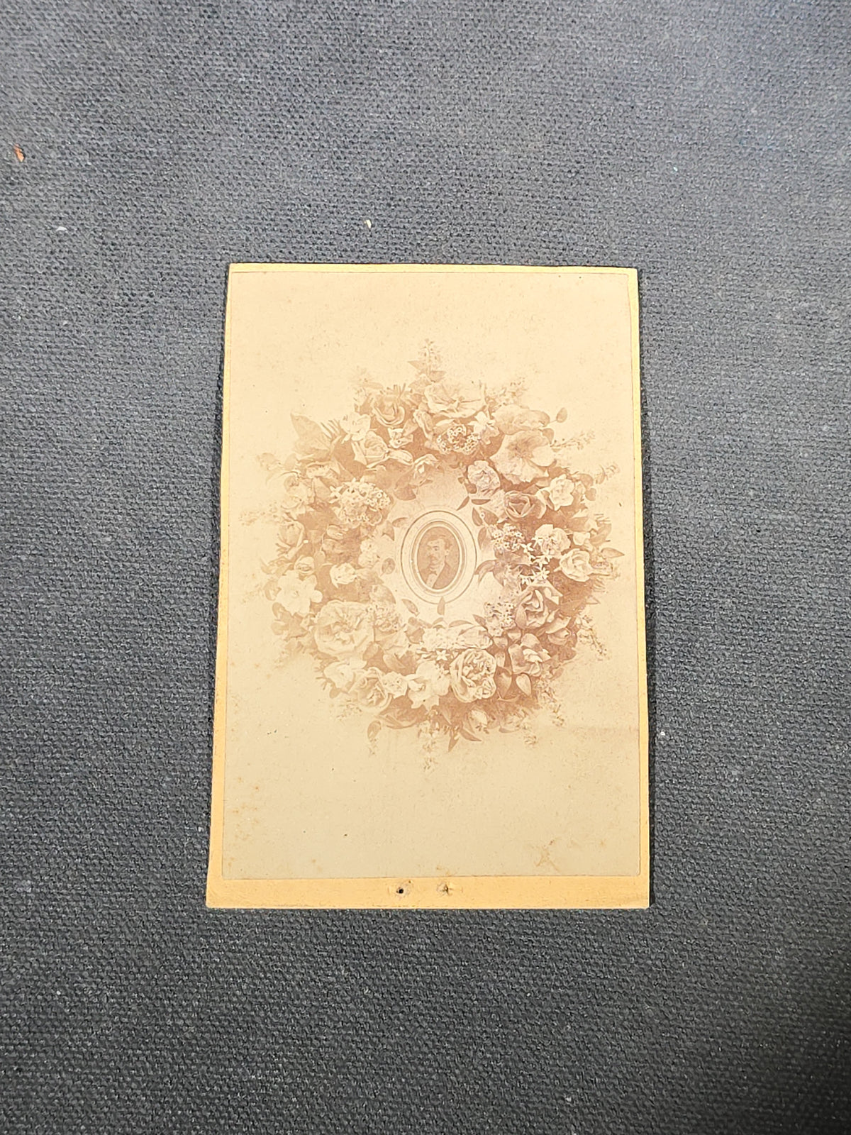 Trio of Antique Funerary Floral Arrangement Photographs including Stereoview, Carte de Visite C.D.V. with Memorial Portrait, and Cabinet Card Photographed by Worcester Photo Studio, Leominster, Massachusetts