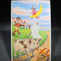 Lot 037 - Antique Embossed Halloween Postcard "What the Pig Tho't of the Ghost" With Witch on Crescent Moon and Jack-O-Lantern, Halloween Series Number 980, Postmarked 1910