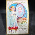 Lot 124 - Antique Embossed "Hallowe'en Joys" Postcard with Girl Holding Candle Before Mirror and Jack-O-Lantern, Series 226 A