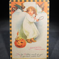 Lot 126 - Antique Illustrated Halloween Greetings Postcard with Child, Jack-O-Lantern, and Goblins, Addressed to Falls City, Washington