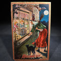 Lot 097 - Antique Embossed "Hallowe'en" Postcard with Witch Peering Through Window at Children, Black Cat, Owl, and Moon, Published by Raphael Tuck & Sons, Series No. 160, Printed in Saxony, Postmarked Boston, Massachusetts, 1909