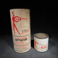 Lot 143 - Pair of Vintage Red Devil Latex Antiquing and Wood Finishing Paint Cans in English Walnut and Chateau Blue, Manufactured by Red Devil Paints, Inc., Mount Vernon, New York