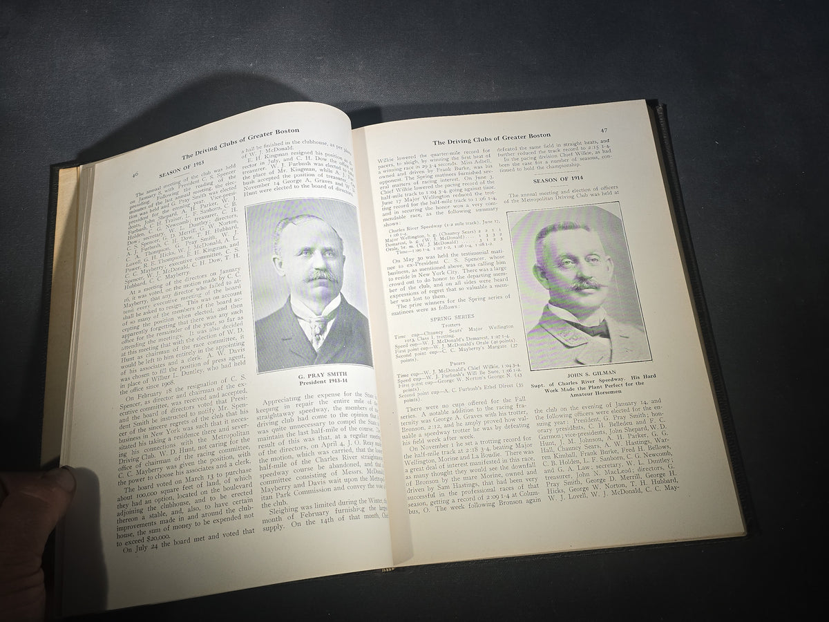 "The Driving Clubs of Greater Boston" Antique Harness Racing and Speedway Book, Edited by John W. Linnehan and Edward E. Cogswell, 1914