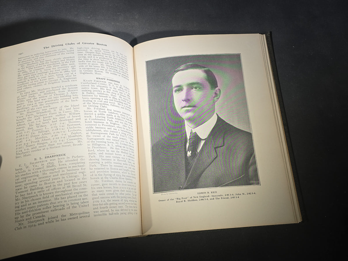 "The Driving Clubs of Greater Boston" Antique Harness Racing and Speedway Book, Edited by John W. Linnehan and Edward E. Cogswell, 1914
