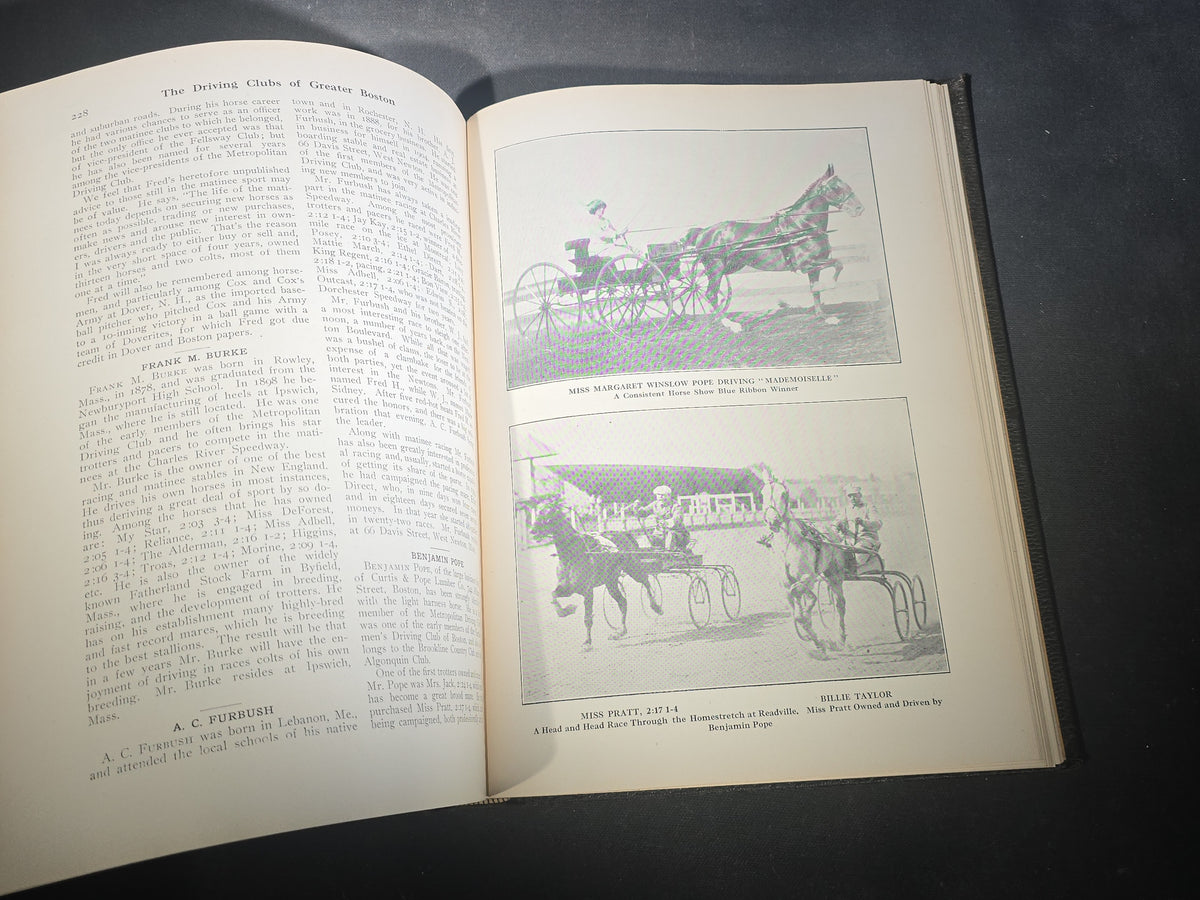 "The Driving Clubs of Greater Boston" Antique Harness Racing and Speedway Book, Edited by John W. Linnehan and Edward E. Cogswell, 1914