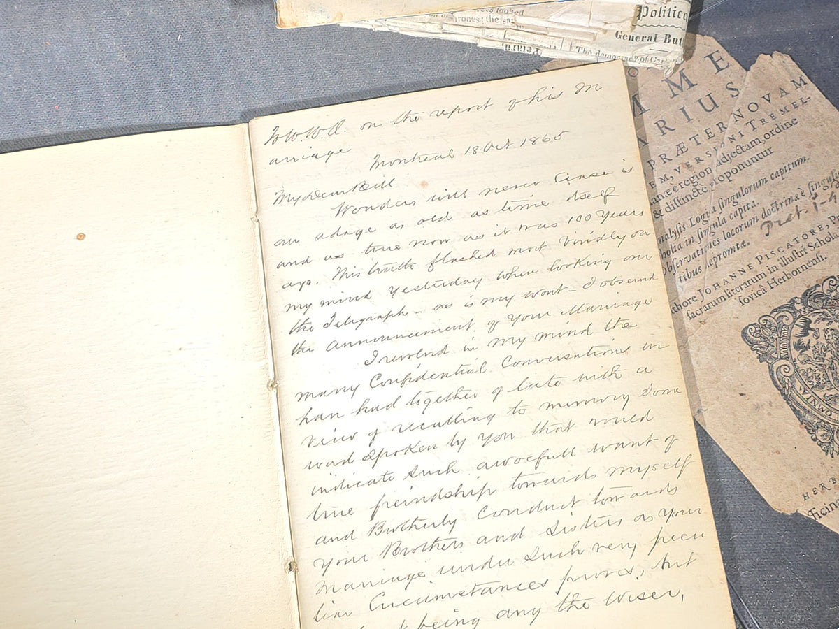 Grouping of Antique and Vintage Ephemera including "Extracts from Manual for Army Cooks" 1917, Burlington Sentinel Newspapers, Handwritten Theological Lecture Notebooks, Kiggins & Kellogg Miniature Books, and Latin Commentarius