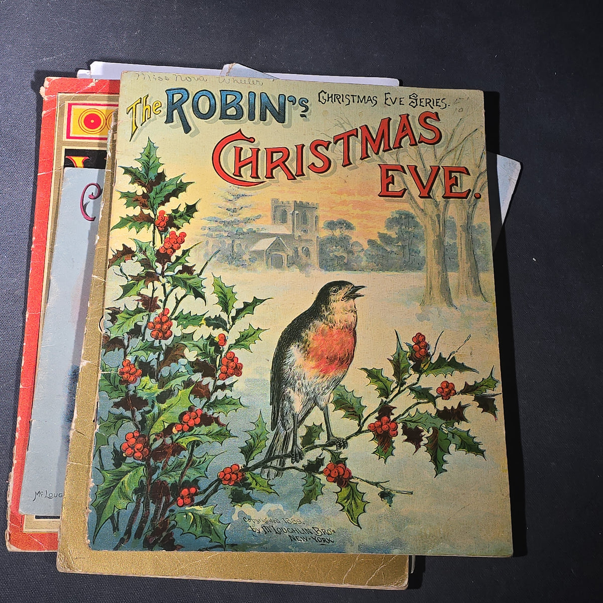 Grouping of 14 Antique Chromolithograph Children's Books Including "Circus Sights," "Visit to the Menagerie," "Adventures of ABC," "Christmas Delights," "Cock Robin," And "The Little Old Woman," Published by Mcloughlin Bros., New York