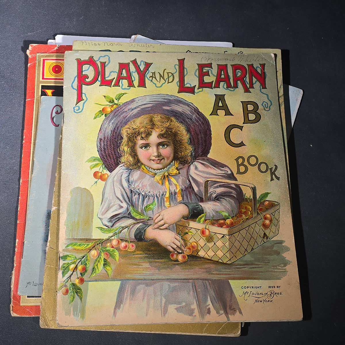 Grouping of 14 Antique Chromolithograph Children's Books Including "Circus Sights," "Visit to the Menagerie," "Adventures of ABC," "Christmas Delights," "Cock Robin," And "The Little Old Woman," Published by Mcloughlin Bros., New York