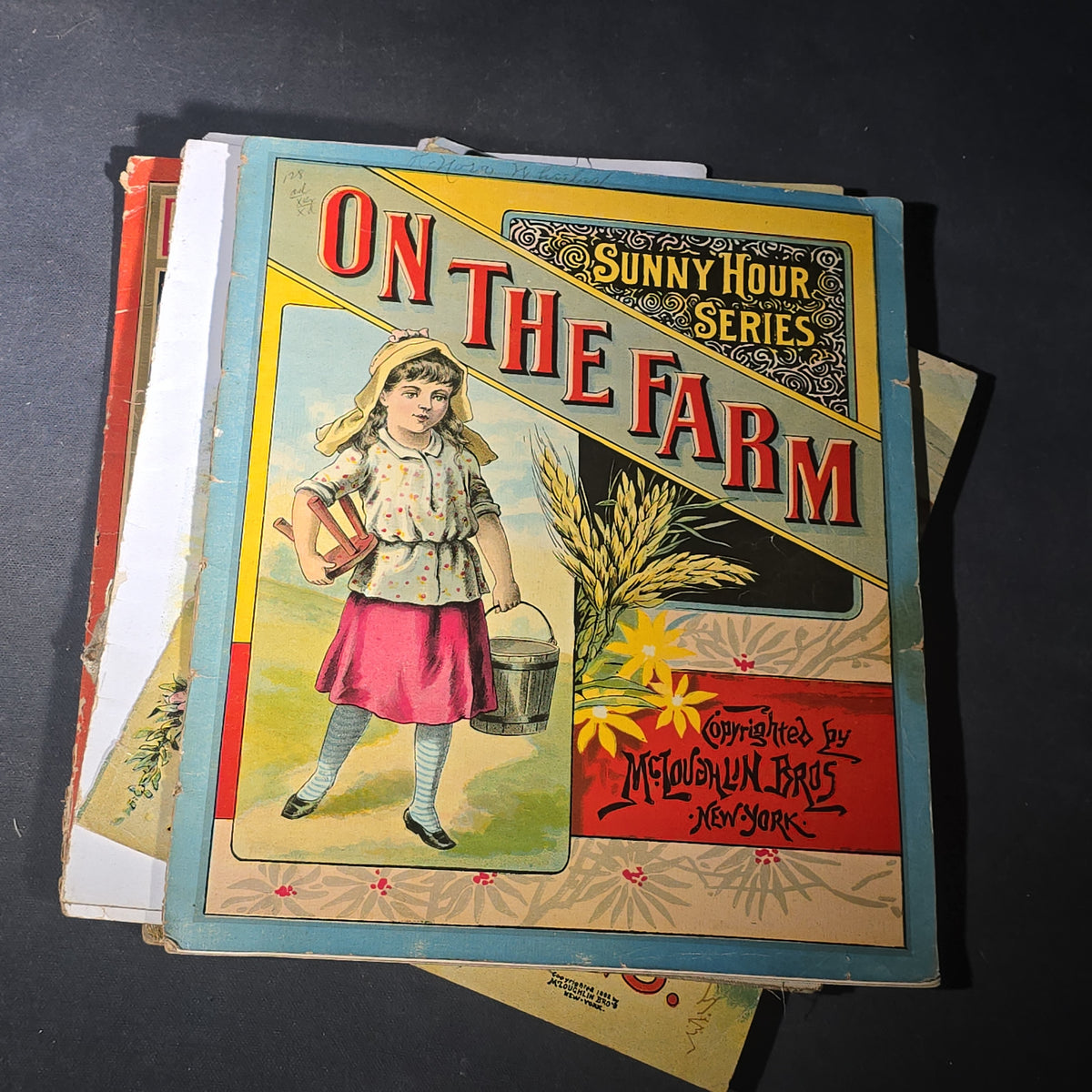 Grouping of 14 Antique Chromolithograph Children's Books Including "Circus Sights," "Visit to the Menagerie," "Adventures of ABC," "Christmas Delights," "Cock Robin," And "The Little Old Woman," Published by Mcloughlin Bros., New York