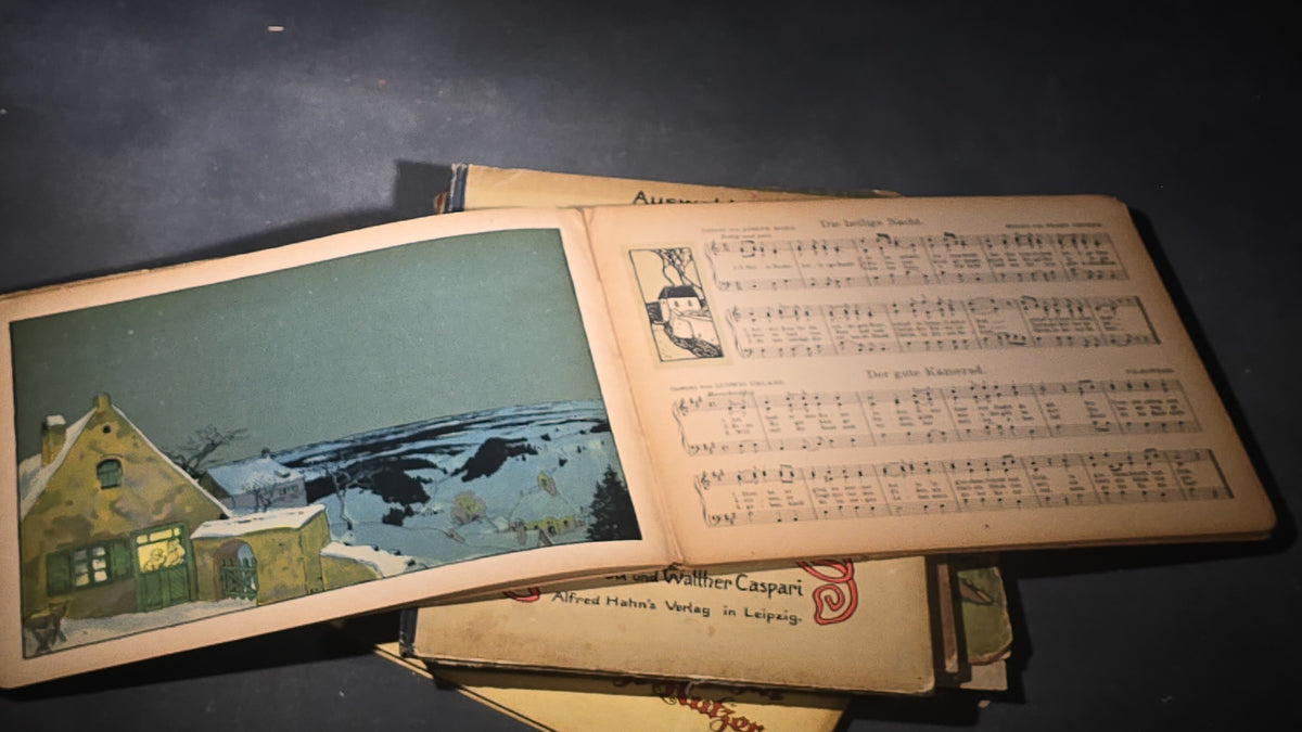 Grouping of Six Antique and Vintage German Illustrated Children's Books including "Firlefanz" ("Tomfoolery") by Hans Watzlik and Ernst Kutzer 1922, "Hans Huckebein, der Ungluecksrabe" by W. Busch, and "Die Reise in's Schlaraffenland"