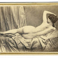 Lot 002 - Antique Carte De Visite C.D.V. Nude Photograph of a Reclining Woman on Draped Fabric