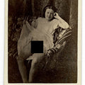 Lot 004 - Antique Carte De Visite C.D.V. Nude Photograph of a Woman Reclining on a Settee with Sheer Drapery