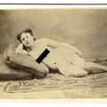 Lot 005 - Antique Carte De Visite C.D.V. Nude Photograph of a Reclining Woman on Cushions, Numbered "13"