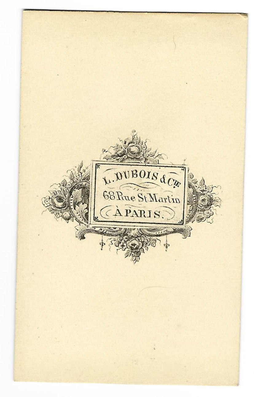 Antique Carte de Visite C.D.V. Nude Photograph of a Woman Reclining on a Tufted Sofa with Necklace, Photographed by L. Dubois & Cie, 68 Rue St. Martin, Paris