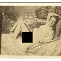 Lot 009 - Antique Risque Carte De Visite C.D.V. Photograph of a Reclining Nude Woman on a Daybed with Painted Scenic Backdrop