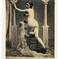 Lot 011 - Antique Carte De Visite C.D.V. Nude Photograph of a Woman Kneeling on a Chair Between Ornamental Columns