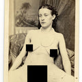 Lot 014 - Antique Carte De Visite C.D.V. Nude Photograph of a Young Woman Seated on Cushions Wearing a Beaded Necklace and Hair Ornament