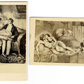 Lot 024 - Pair of Antique Illustrated Carte De Visite C.D.V. Filler Cards Depicting Risque and Erotic Scenes