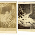 Lot 028 - Pair of Antique Illustrated Carte De Visite C.D.V. Filler Cards Depicting Risque French Boudoir Scenes