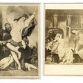 Lot 029 - Pair of Antique Illustrated Carte De Visite C.D.V. Filler Cards Depicting Classical Nude Scenes Including an Abduction Scene and a Palace Bathing Scene