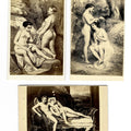 Lot 030 - Trio of Antique Illustrated Carte De Visite C.D.V. Filler Cards Depicting Nude Female Figures in Classical and Mythological Scenes