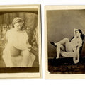 Lot 033 - Grouping of Four Antique Risque Carte De Visite C.D.V. Photographs of Women in Various States of Undress