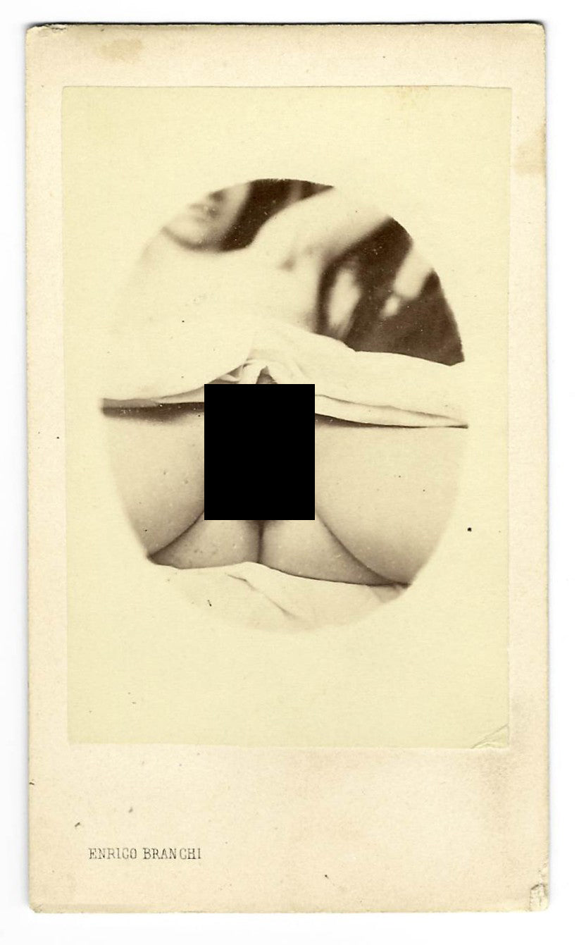 Antique Risqué Carte de Visite C.D.V. Nude Study of a Woman, Photographed by Enrico Branchi, Genova, Italy