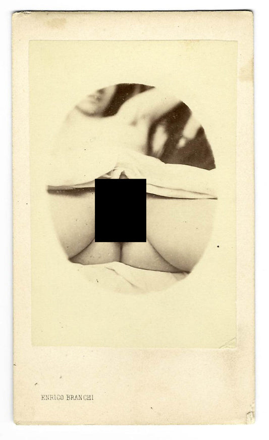 Antique Risqué Carte de Visite C.D.V. Nude Study of a Woman, Photographed by Enrico Branchi, Genova, Italy