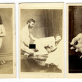 Lot 038 - Trio of Antique Carte De Visite C.D.V. Photographs Depicting Nude Couples Engaged in Sex Acts