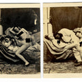 Lot 040 - Pair of Antique Carte De Visite C.D.V. Photographs Depicting Sex Acts Between a Man and Two Women