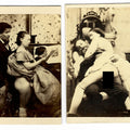 Lot 050 - Pair of Antique Risque Carte De Visite C.D.V. Photographs of a Man and Woman Engaged in Sex Acts