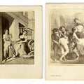 Lot 056 - Pair of Antique Illustrated Carte De Visite C.D.V. Filler Cards Depicting Risque Scenes, Enrico Branchi, Genova, Italy